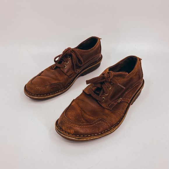 Clarks Genuine Leather Lace Up Loafer Shoes 7 - Picture 7 of 7